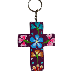 Portachiavi in legno dipinto a mano