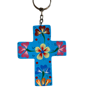 Portachiavi in legno dipinto a mano