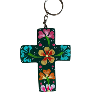 Portachiavi in legno dipinto a mano