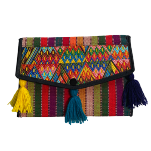 Pochette In Cotone Con Ricamo In Filo Di Seta