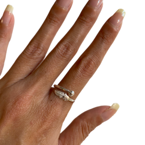 Anello regolabile piuma in argento .925