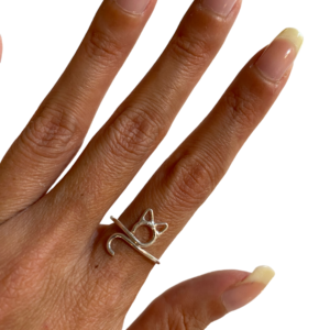 Anello gato in argento .925