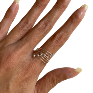 Anello regolabile palline in argento .925