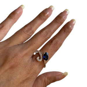 Anello regolabile in argento .925 e zirconi