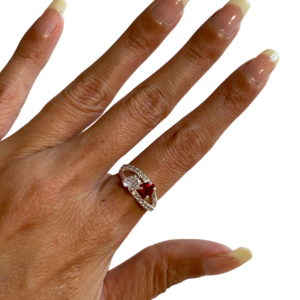 Anello cuori in zircone e argento .925