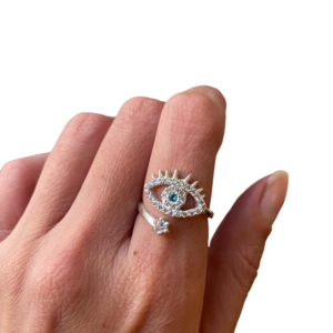 Anello occhio turco in argento .925 regolabile