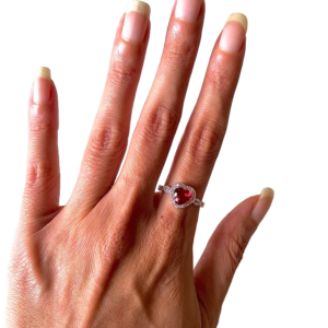 Anello cuore zirconi e argento .925