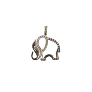 Ciondolo elefante in argento .925 e zirconi
