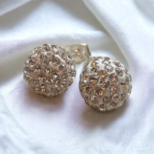 Orecchini a lobo in argento e zirconi