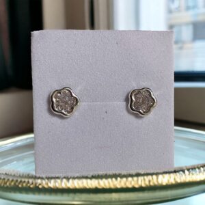 Orecchini fiori in argento e zirconi