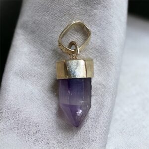 Ciondolo quarzo ametista e argento .925