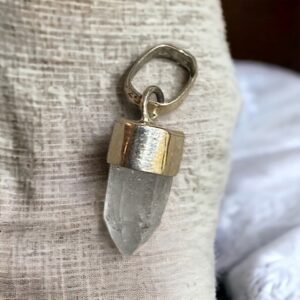 Ciondolo quarzo bianco e argento .925