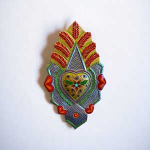 Cuore in alluminio lavorato e dipinto a mano