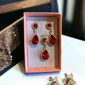 Set orecchini e ciondolo in argento e zirconi