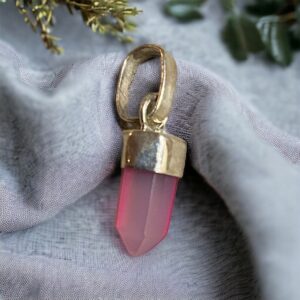 Ciondolo quarzo rosa e argento .925