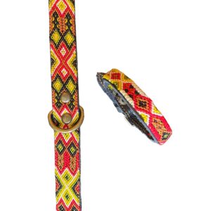 Collare per cane e bracciale in abbinamento taglia S in pelle e filo di canapa