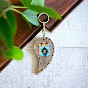 Portachiavi in pelle riciclata e canapa