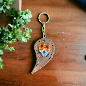 Portachiavi in pelle riciclata e canapa