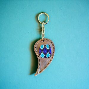 Portachiavi in pelle riciclata e canapa