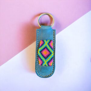 Portachiavi in pelle riciclata e canapa