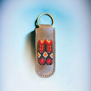 Portachiavi in pelle riciclata e canapa