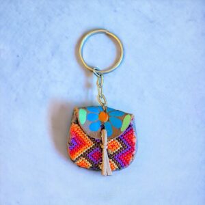 Portachiavi in pelle riciclata e canapa