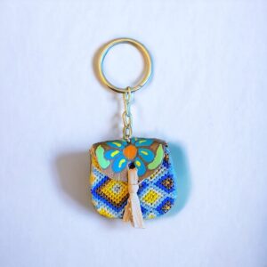 Portachiavi in pelle riciclata e canapa