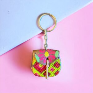 Portachiavi in pelle riciclata e canapa