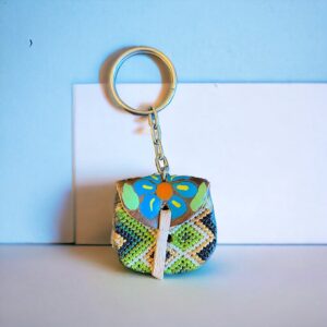 Portachiavi in pelle riciclata e canapa