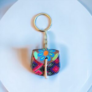 Portachiavi in pelle riciclata e canapa