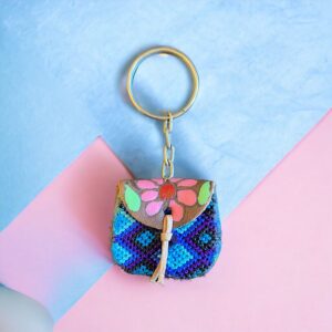 Portachiavi in pelle riciclata e canapa