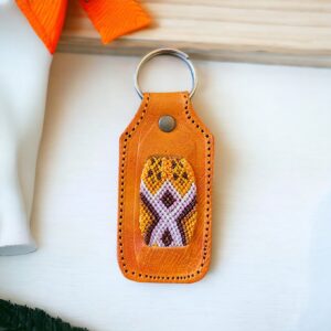 Portachiavi in pelle riciclata e canapa