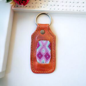 Portachiavi in pelle riciclata e canapa