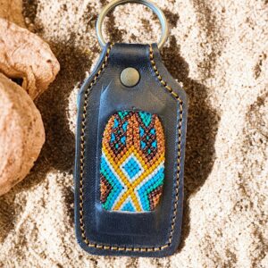 Portachiavi in pelle riciclata e canapa