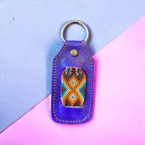 Portachiavi in pelle riciclata e canapa