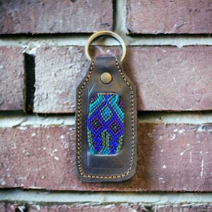 Portachiavi in pelle riciclata e canapa