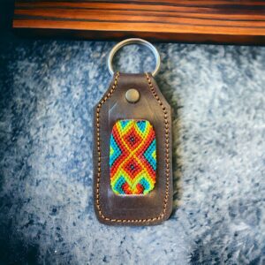 Portachiavi in pelle riciclata e canapa