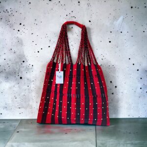 Tote bag righe fatta su telaio