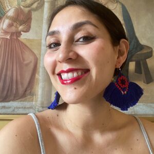 Orecchini ricamati a mano rombi