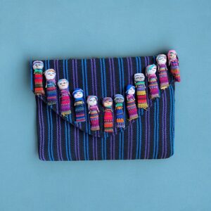 Pochette In Cotone Con Ricami In Filo Di Seta