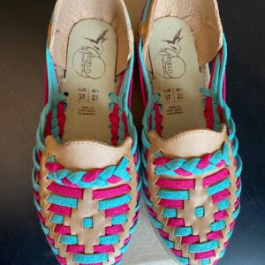 Scarpe in pelle e tessuto fatte a mano tg 37