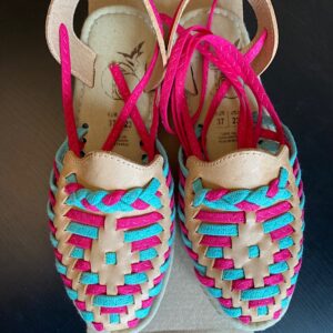 Scarpe in pelle e tessuto fatte a mano tg 37