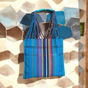 Tote bag righe fatta su telaio