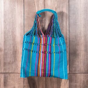 Tote bag righe fatta su telaio