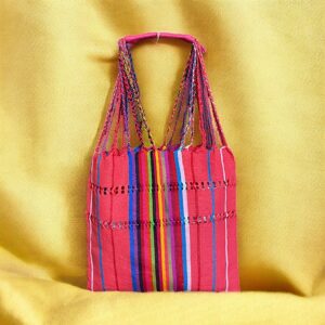 Tote bag righe fatta su telaio