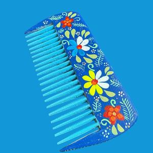 Pettine in legno dipinto a mano