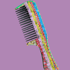 Pettine in legno dipinto a mano