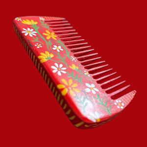 Pettine in legno dipinto a mano