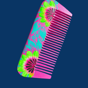 Pettine in legno dipinto a mano