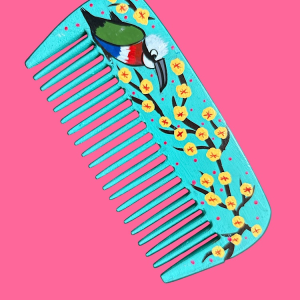 Pettine in legno dipinto a mano